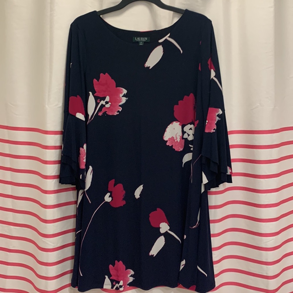 Lauren Ralph Lauren Flutter-Sleeve Floral Dress - Size 18 - Picture 2 of 12